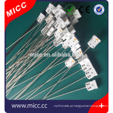 Datilografe o par termoelétrico simples do comprimento de 3mm do diâmetro 3mm de SS316 com o conector fêmea cerâmico